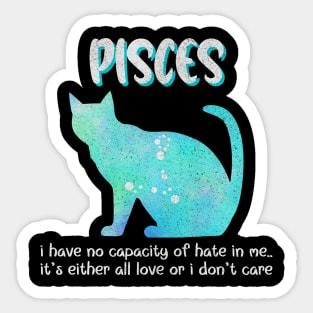 Pisces Sarcastic Sassy Cat Zodiac Sign Astrology Birthday Sticker